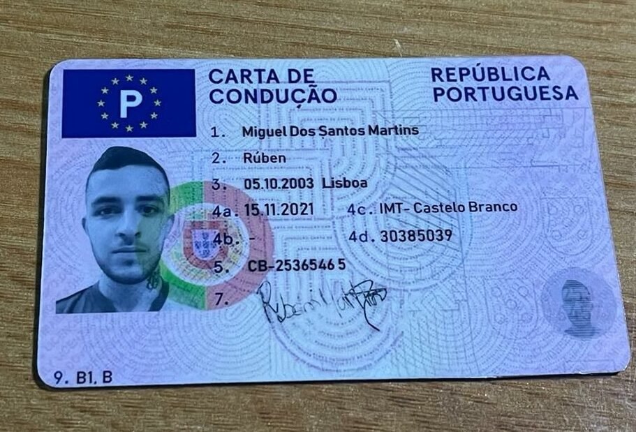 onde está o número da carta de condução portuguesa